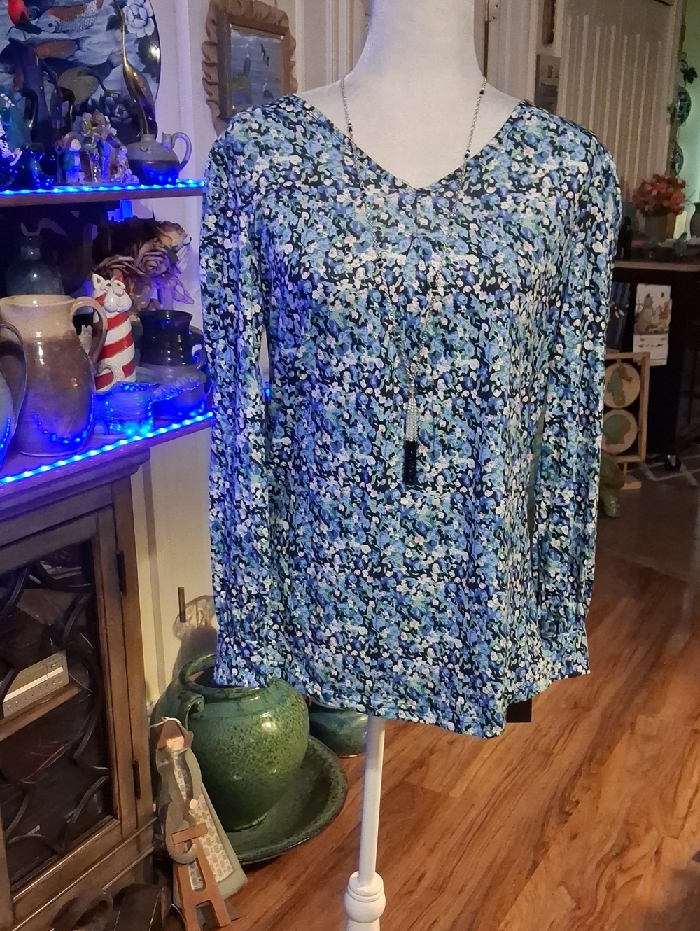 A New Woman's Long Sleeves Top By Riyiper With V-neck Casual Or Dress It Up